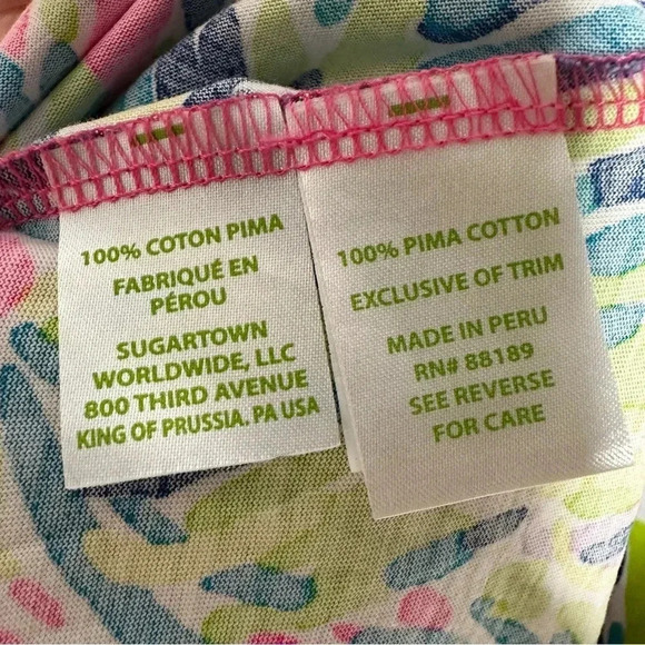 Lilly Pulitzer Rossmore Palm Reader V-Neck Pullover T-Shirt Dress Size X-Small - Picture 7 of 8